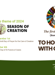 The theme for Season of Creation 2024 ‘To hope and act with Creation’